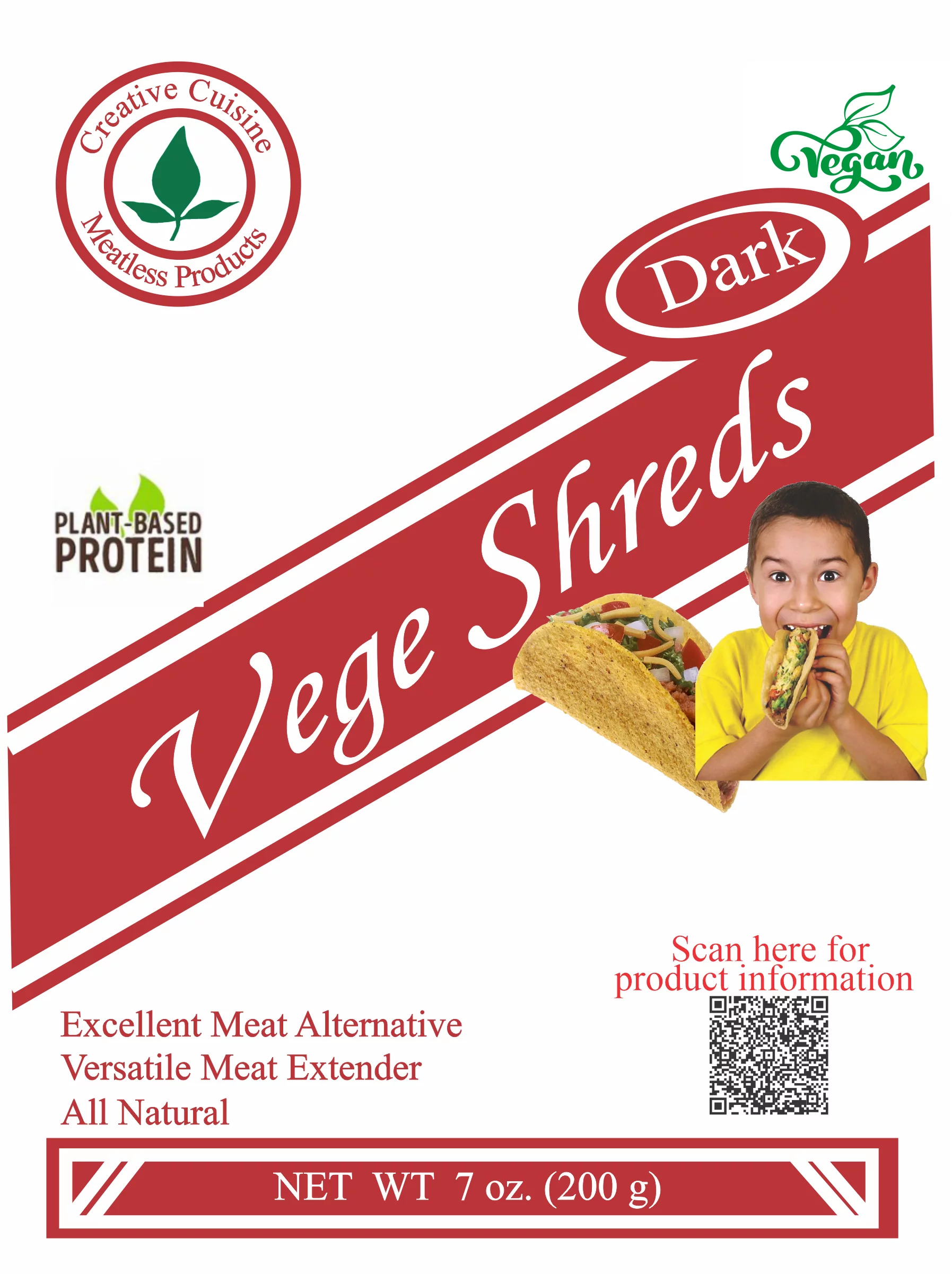 Vege Shreds Dark, Veggie Meat, Shredded Beef, Shredded Dark Meat , Bulk 12 pounds, FREE Shipping