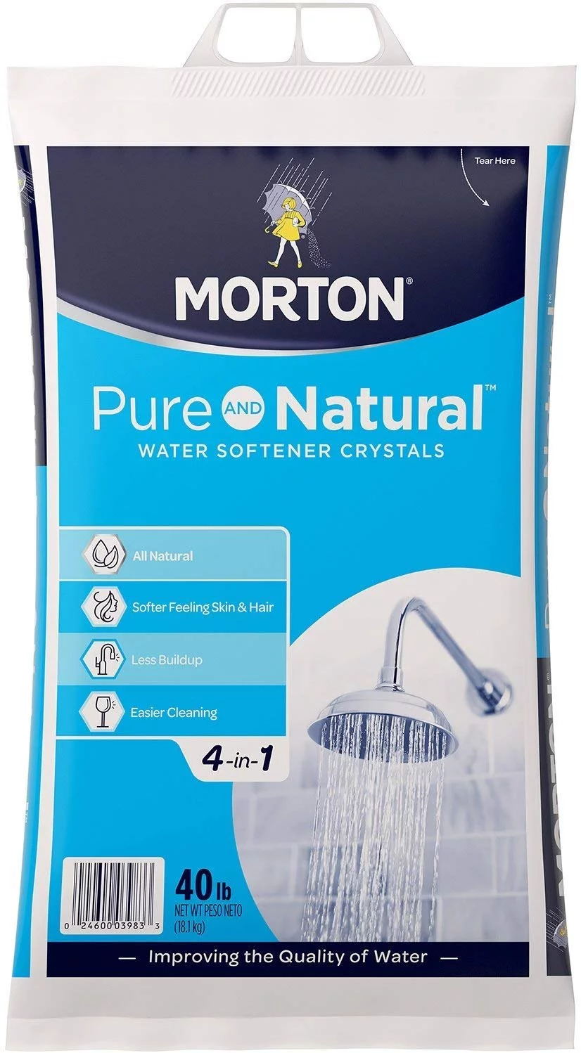 Morton U26624S Pure AND Natural Water Softening Crystals, 40-Pound