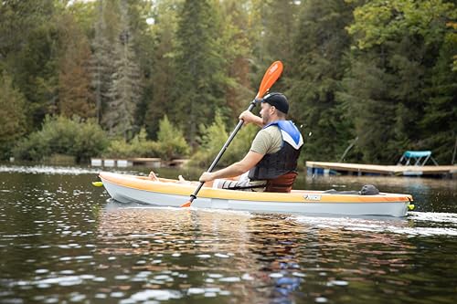 Pelican- Standard Kayak Paddle - Aluminum Shaft and a Durable Polypropylene Blade - 0/65° Blade Angle - with Drip Ring
