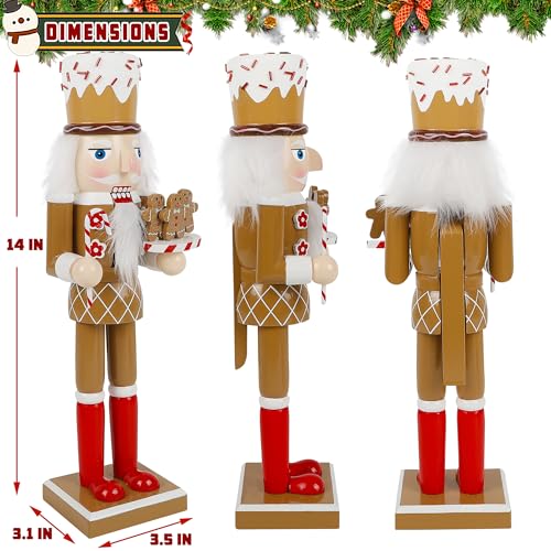 Joliyoou Christmas Nutcracker Figures, 14 Inch Wooden Nutcracker Ornaments, Large Xmas Funny Nutcracker Tabletop Festival Shelves Decorations(Santa in Hawaii Beach Summer Vacation)