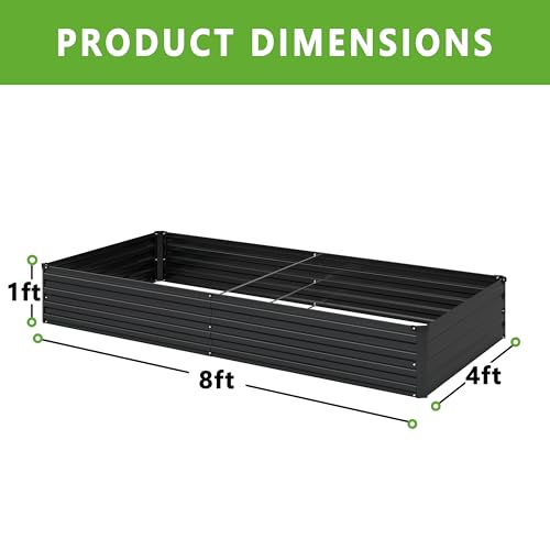 2PCS 12x4x1FT Galvanized Raised Garden Bed Kit,Vegetable Boxes-Rectangle Metal Flower Box,Large Planter Raised Beds Outdoor Garden for Planting,Fruit,Herb-Sliver