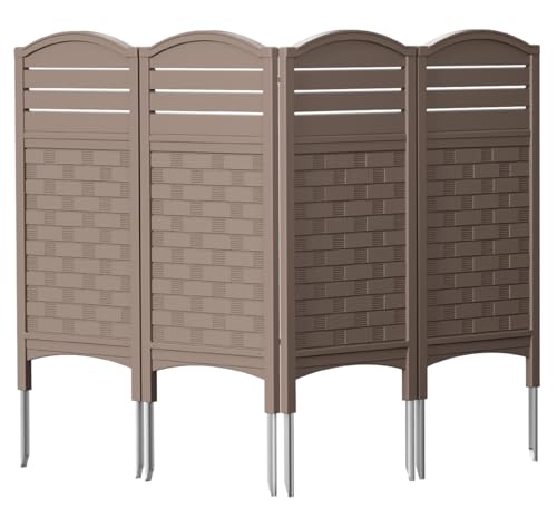 KINYING Air Conditioner Fence Privacy Screen,4 Panels Pool Equipment Trash Can Enclosure Screen for Outdoor,Resin Fence Panels Kit,45