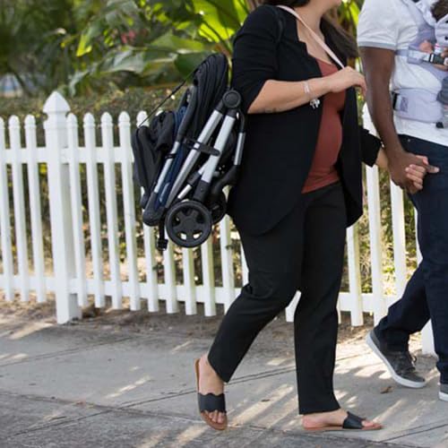 Compact Stroller - One Hand Fold Lightweight Stroller, Travel Stroller, Toddler Stroller, Airplane Stroller, Foldable Stroller with Rain Cover, Backpack and Cup Holder (Black)