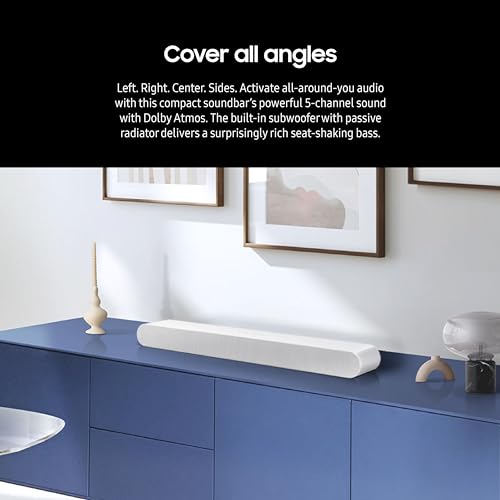 SAMSUNG HW-S50B/ZA 3.0ch All-in-One Soundbar w/Dolby 5.1, DTS Virtual:X, Q Symphony, Built in Center Speaker, Adaptive Sound Lite, Bluetooth Multi Connection, 2022 Black