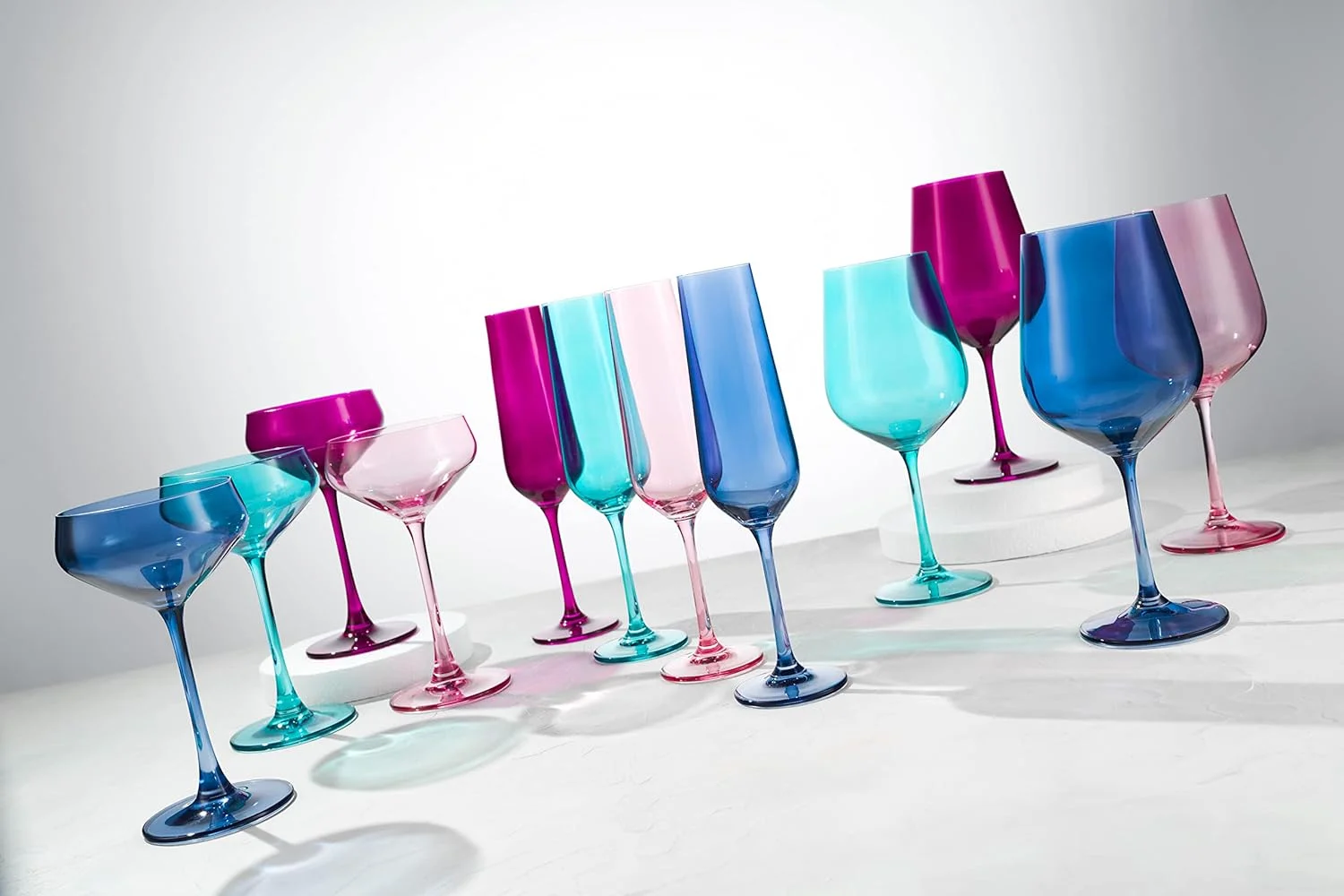 Wine Glasses, Red Wine Glasses Set, Crystal Wine Glass Cups, Drinking Glasses, Set Of 4, Rose, 19.5Oz - Made In Europe