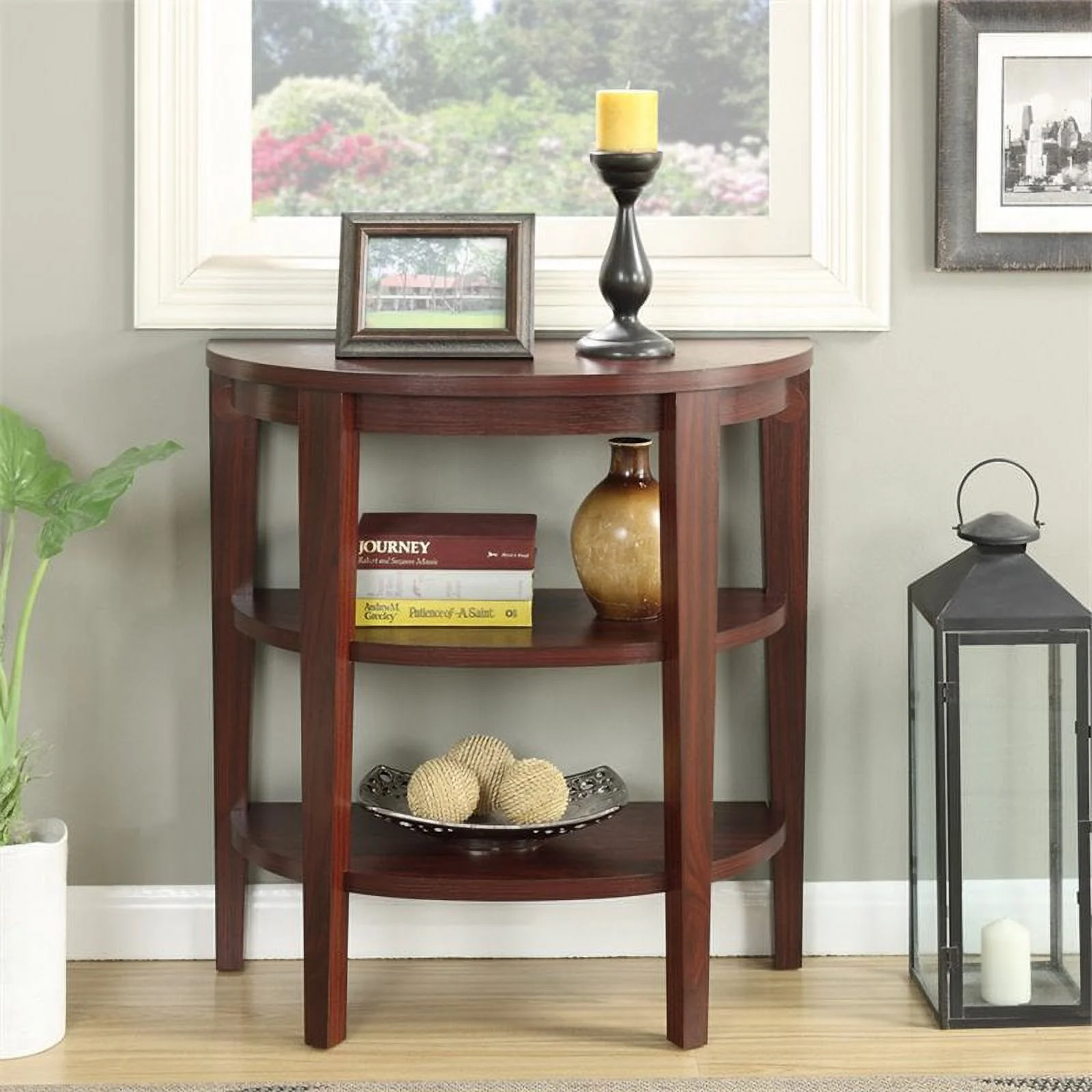 Pemberly Row 2 Shelf Console Table in Mahogany