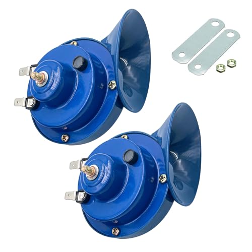 cerfioo Pack-2 Car Air Snail Double Horn, 12V Waterproof Mini Size & 300DB Super Loud Sound Horn, Super Safety Warning Air Horn Replacement Kit, Universal for Car, Motorcycle Accessories