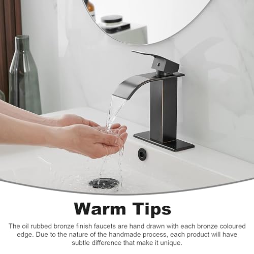 BWE Vessel Sink Faucet Modern Waterfall Chrome Single Hole Bathroom Faucet Single Handle with Pop up Drain Without Overflow Assembly Vanity Basin Bath Sink Faucets Mixer Tap