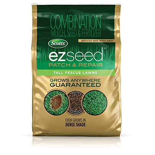 Scotts EZ Seed Patch & Repair Tall Fescue Lawns - 10 lb., Combination Mulch, Seed, and Fertilizer Mix with Tackifier, Repairs Bare Spots, Covers up to 225 sq. ft.