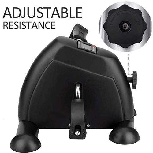 Mini Exercise Bike Seated Exerciser Stationary Pedal Bike for Legs and Arms Cycling with LCD Monitor, Portable Pedal Exerciser Arm Leg Cycle Gym Fitness