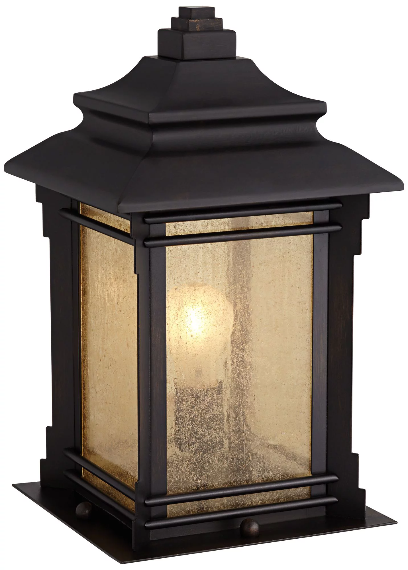 Franklin Iron Works Hickory Point Rustic Farmhouse Outdoor Pier Mount Light Walnut Bronze 16 1/2