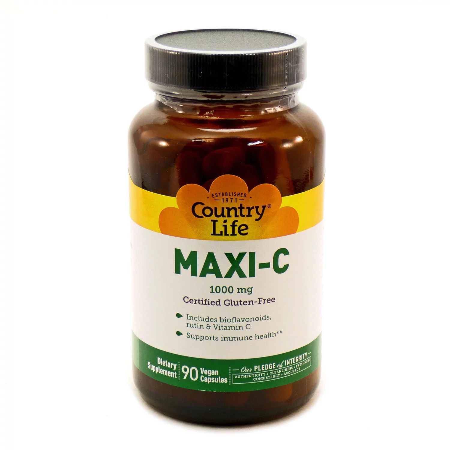 Maxi-C 1000 mg (with Bioflavonoids & Rutin) by Country Life 90 Capsules