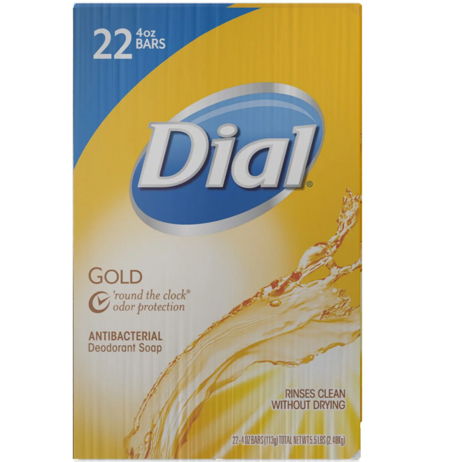 Dial Antibacterial Bar Soap, Gold, 4 Ounce, 22 Bars