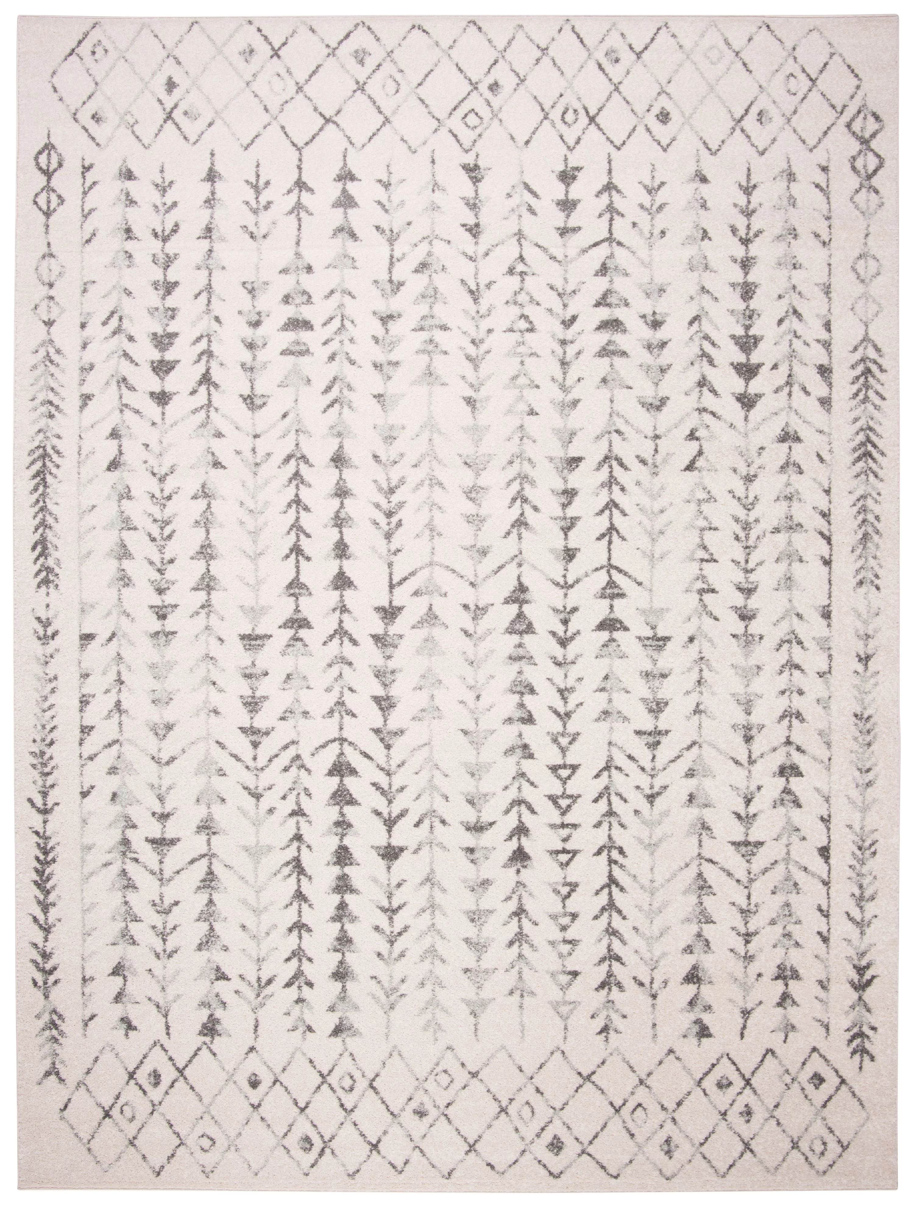 SAFAVIEH Tulum Goddard Moroccan Geometric Area Rug, Ivory/Grey, 8' x 10'