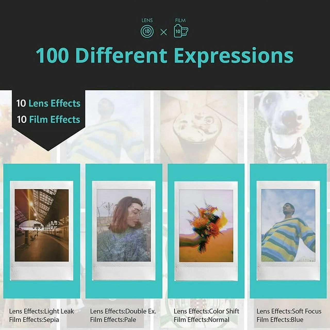 Fujifilm Instax Mini EVO Hybrid Black Instant Camera - DealExpo Bundle | Instax Mini Twin Pack Instant Film | 16GB microSD Card with Adapter | Black Camera Case