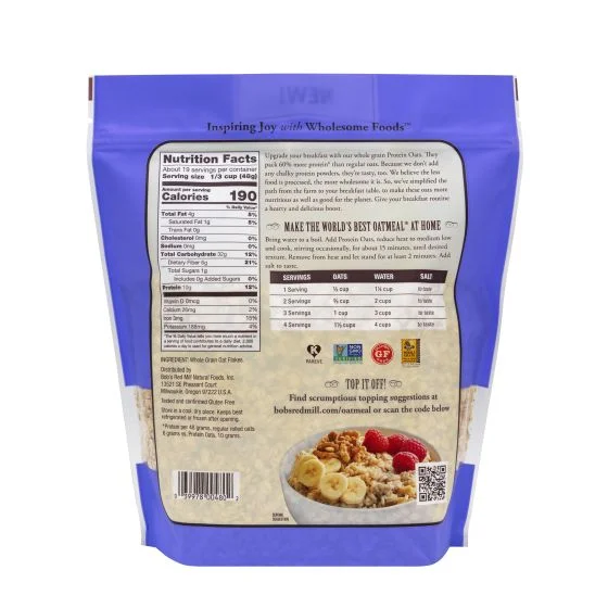 Bob's Red Mill High Protein Gluten Free Rolled Oats 16 oz Pack of 4