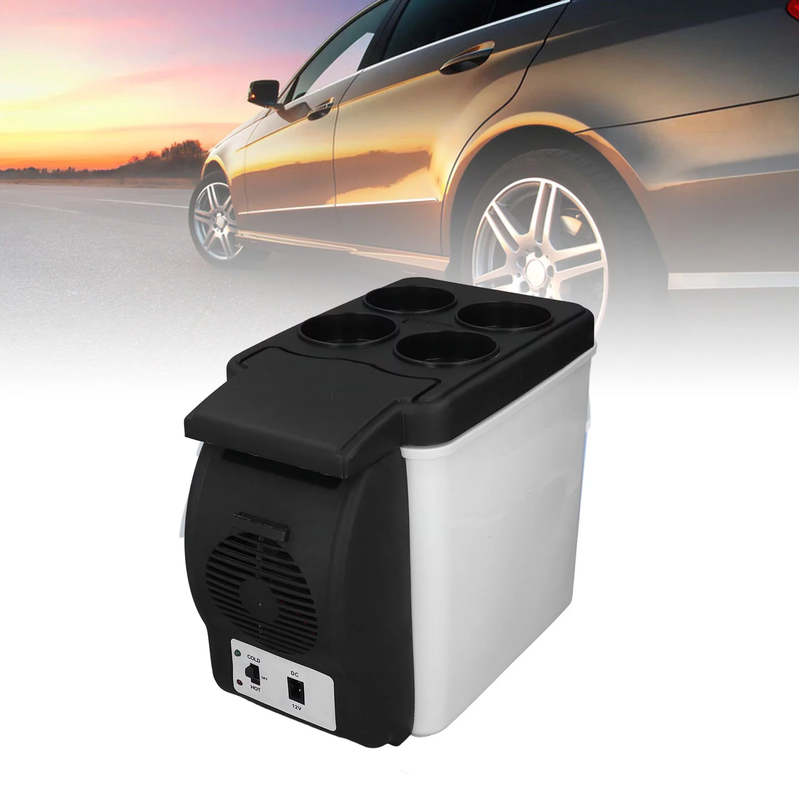 6L Car Refrigerator, 12 Volt Portable Electric Cooler Warmer for Cars,12.6 x 10.4 x 7.5in