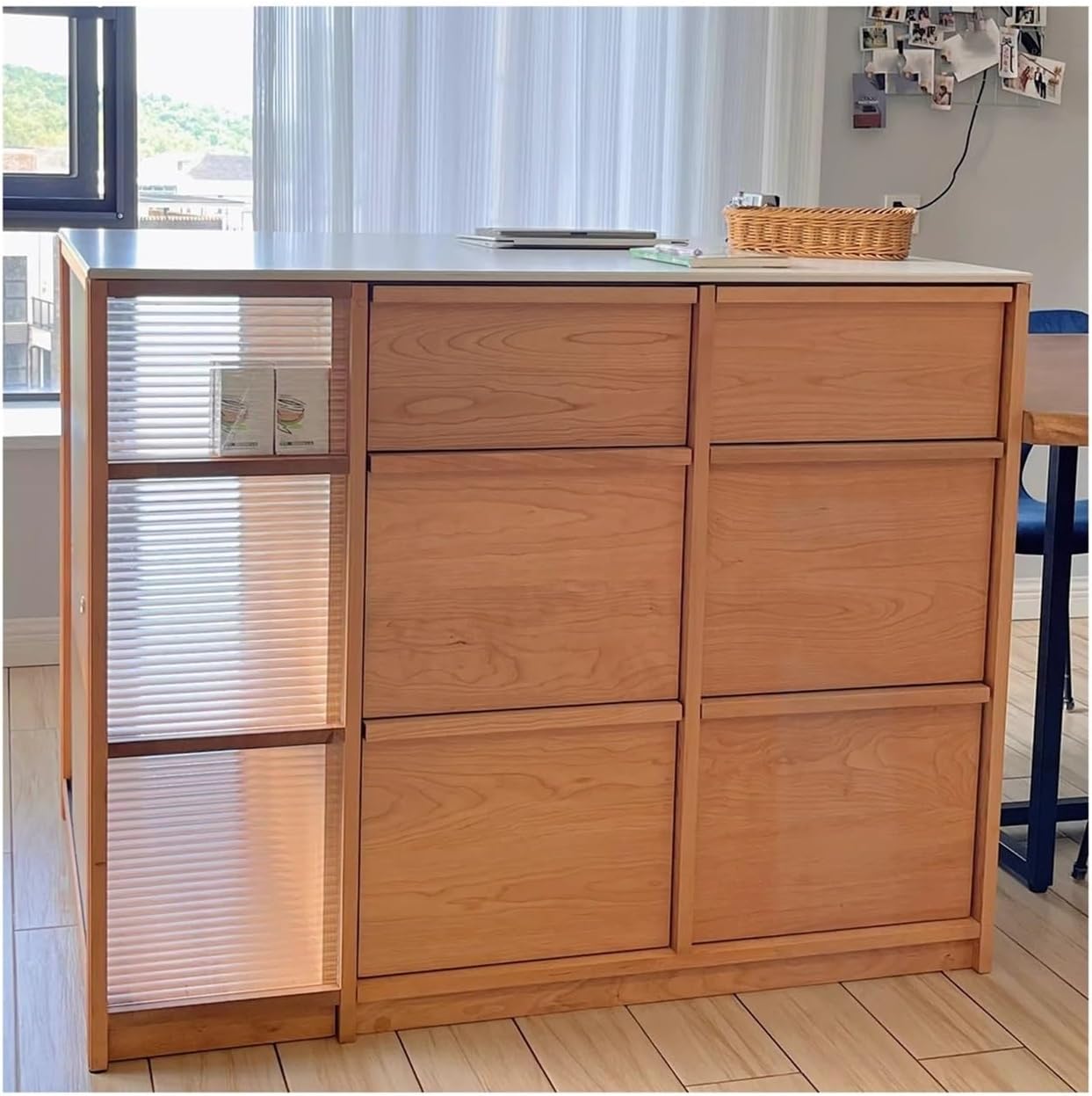 Kitchen Island Freestanding Island Restaurant Bar Dining Table Kitchen Sideboard Cabinet Mobile Kitchen Storage Islands