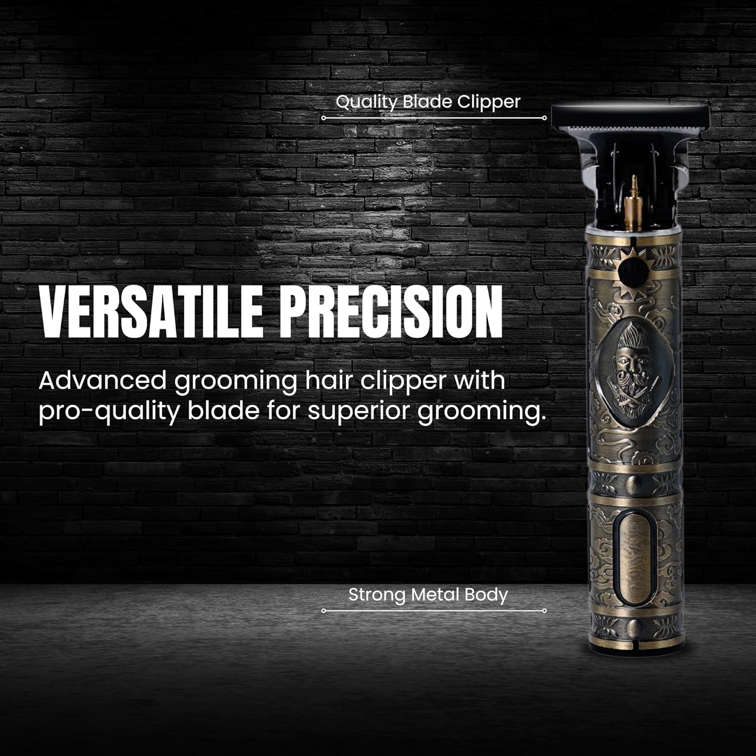 Hair Clippers for Men Professional Kit - Portable Cordless Clippers for Men w/ 7hrs Run Time - Ideal Mens Grooming Kit w/Low Noise Function - Rechargeable Beard Trimmer & Haircut Machine (Bronze)