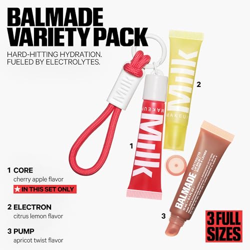 Milk Makeup Balmade Electrolyte Lip Balm – Hydrating, Sheer Gloss Nourishes + Replenishes Moisture – Clean, Vegan Formula with High-Shine Finish