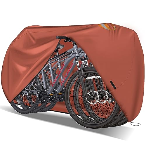 Comnova Bike Cover for Transport 2 Bikes - Outdoor Bike Covers for 2 Bikes on Rear Bike Rack Transport Waterproof & Heavy Duty, 600D Bicycle Rack Covers for 2 Bikes on Car Hitch Travel Storage