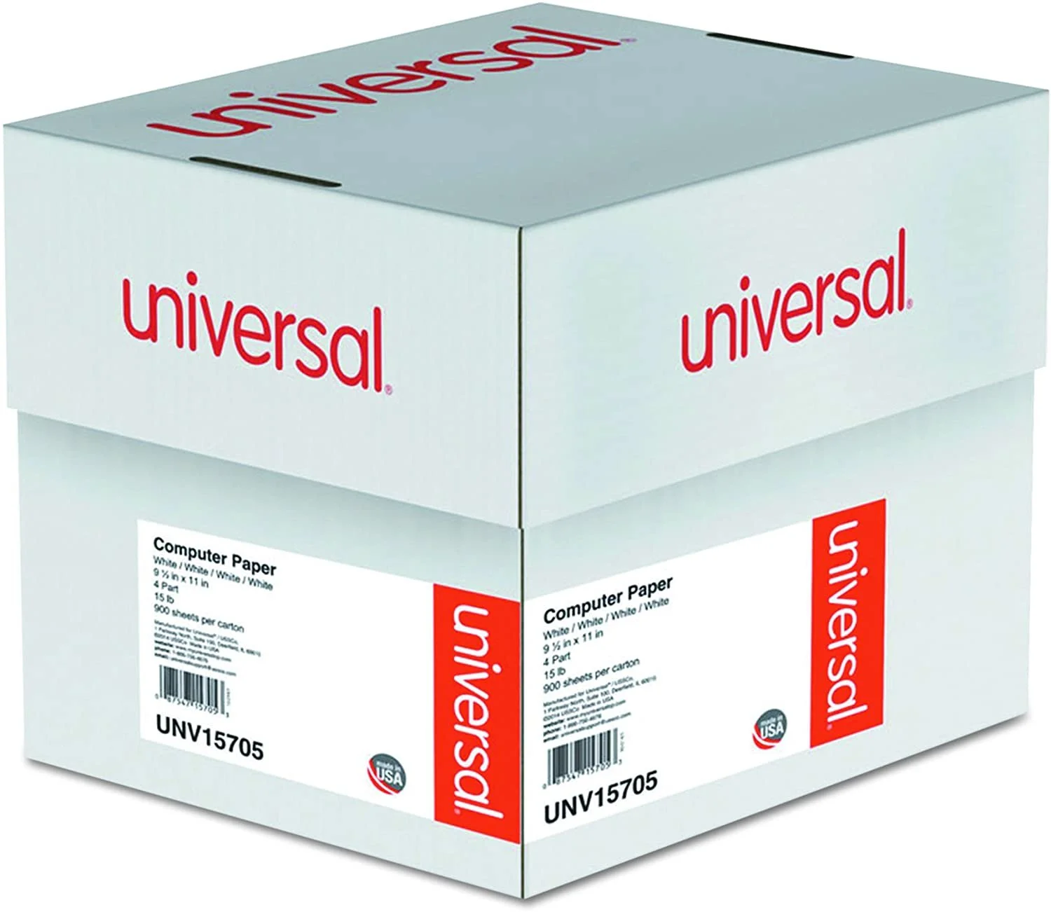 Universal 4-Part Carbonless Paper, 15lb, 9-1/2