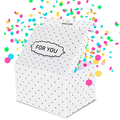 FETTIPOP Merry Christmas Exploding Confetti Gift Box, Funny Pop Up Surprise, Unique Prank Gift Wrapping Idea for Money, Cash or Gift Cards - 7.1 x 5.5 x 4.3 in