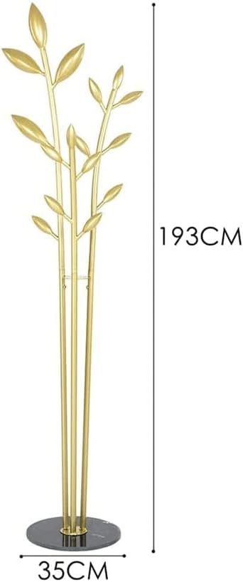 Fashion Coat Rack Metal Coat Rack With Natural Marble Base Floor Standing Coat Rack Tree Easy Assembly Coat Stand for Purse Umbrella beautiful (Gold)