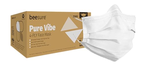 BeeSure BE2580case Pure Vibe Face Mask, White (Case of 400)