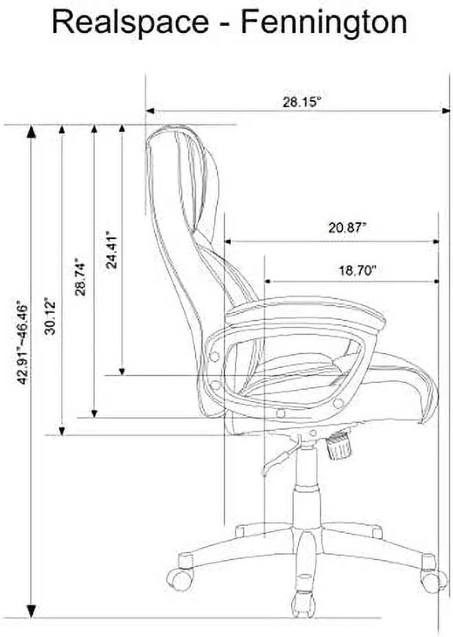 Realspace® Fennington Bonded Leather High-Back Chair, Brown/Black