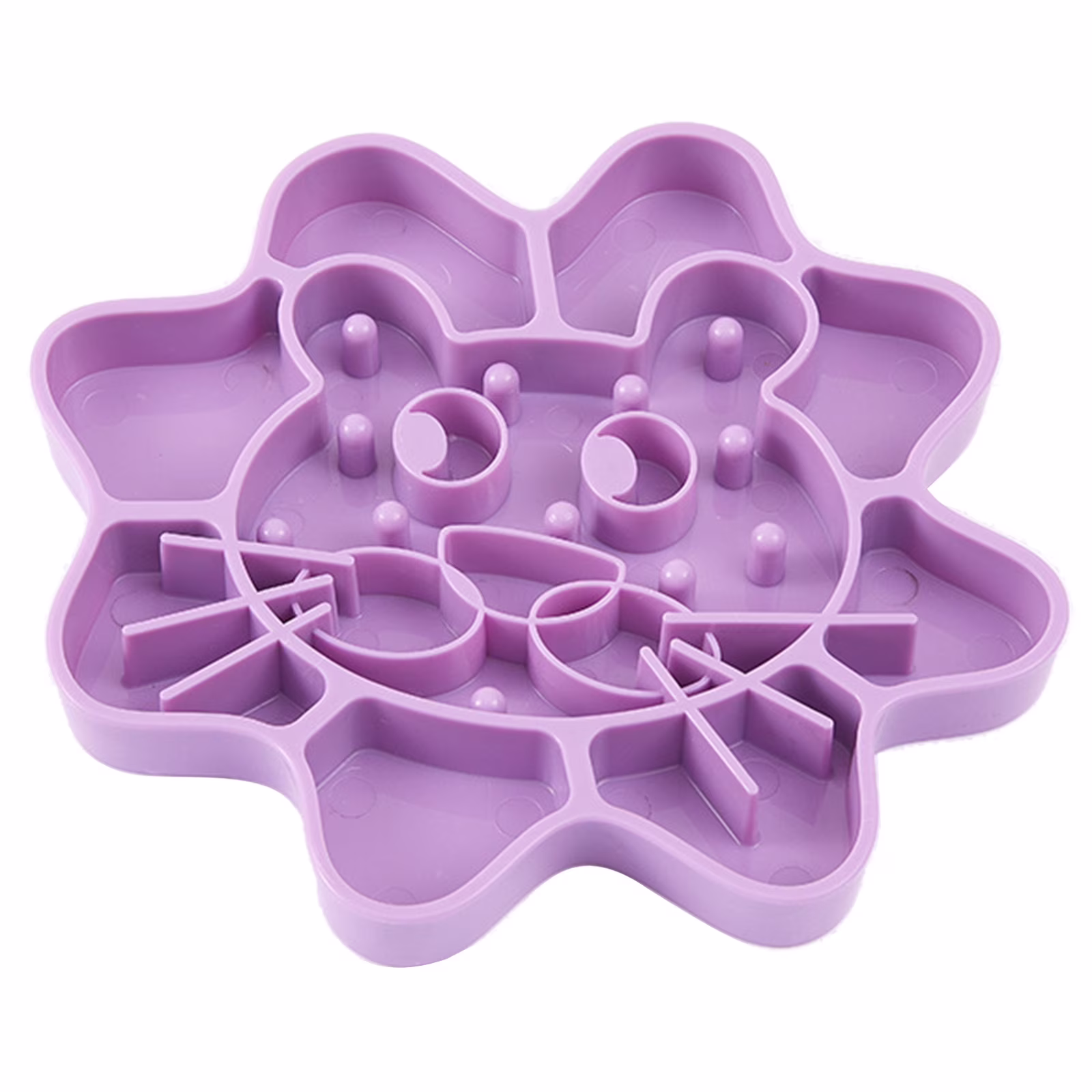 Dog Licking Pad Flower Shaped Slow Feeder Mat for Puzzle Feeders Pet Calming & Anxiety Relief Perfect for Food & Yog