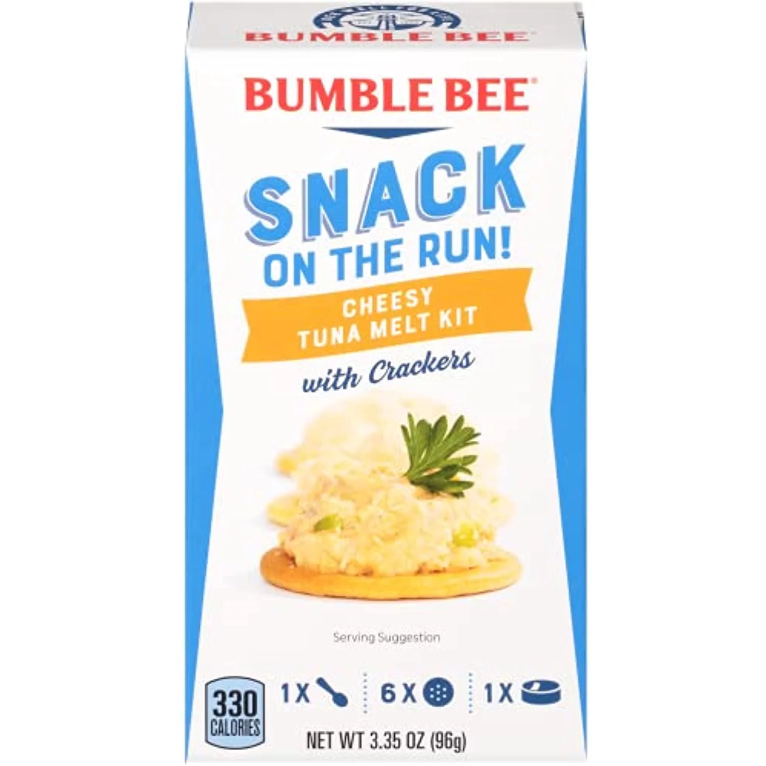 Bumble Bee Snack On The Run Crackers Kit, Cheesy Tuna Melt, 3.35 Ounce Kit (Case Of 12), High Protein Snack Food, Canned Tuna, Healthy Snacks For Adults