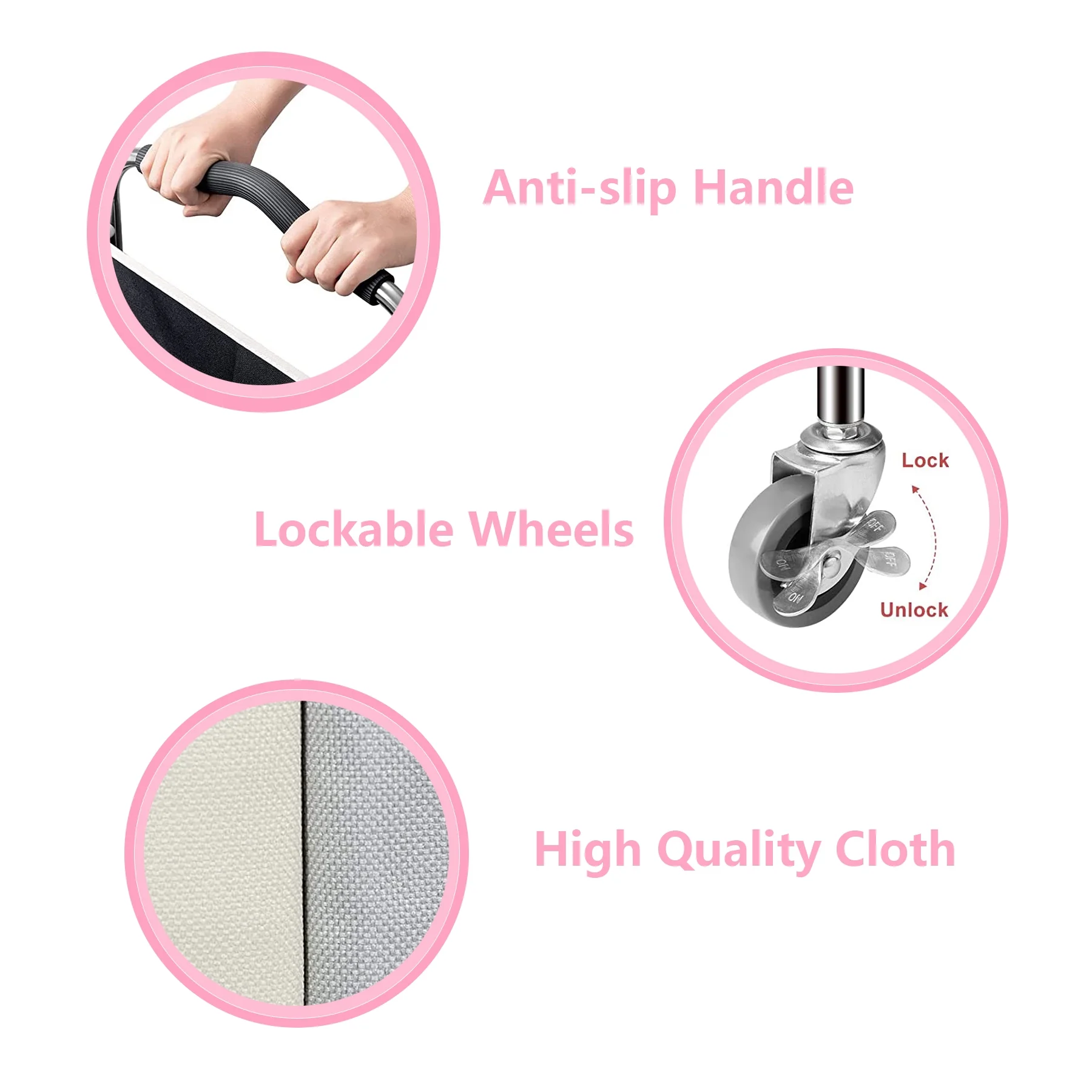 240L Large Laundry Hamper Laundry Basket Sorter 3 Section Bag Organizer with Frame and Wheels for Bathroom Bedroom Nursery Heavy Duty Laundry Cart Baskets for  Dirty Clothes Toys Towel