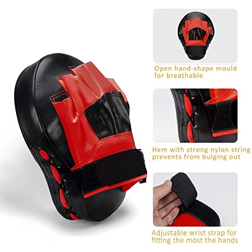 Valleycomfy Boxing Curved Focus Punching Mitts- Leatherette Training Hand Pads