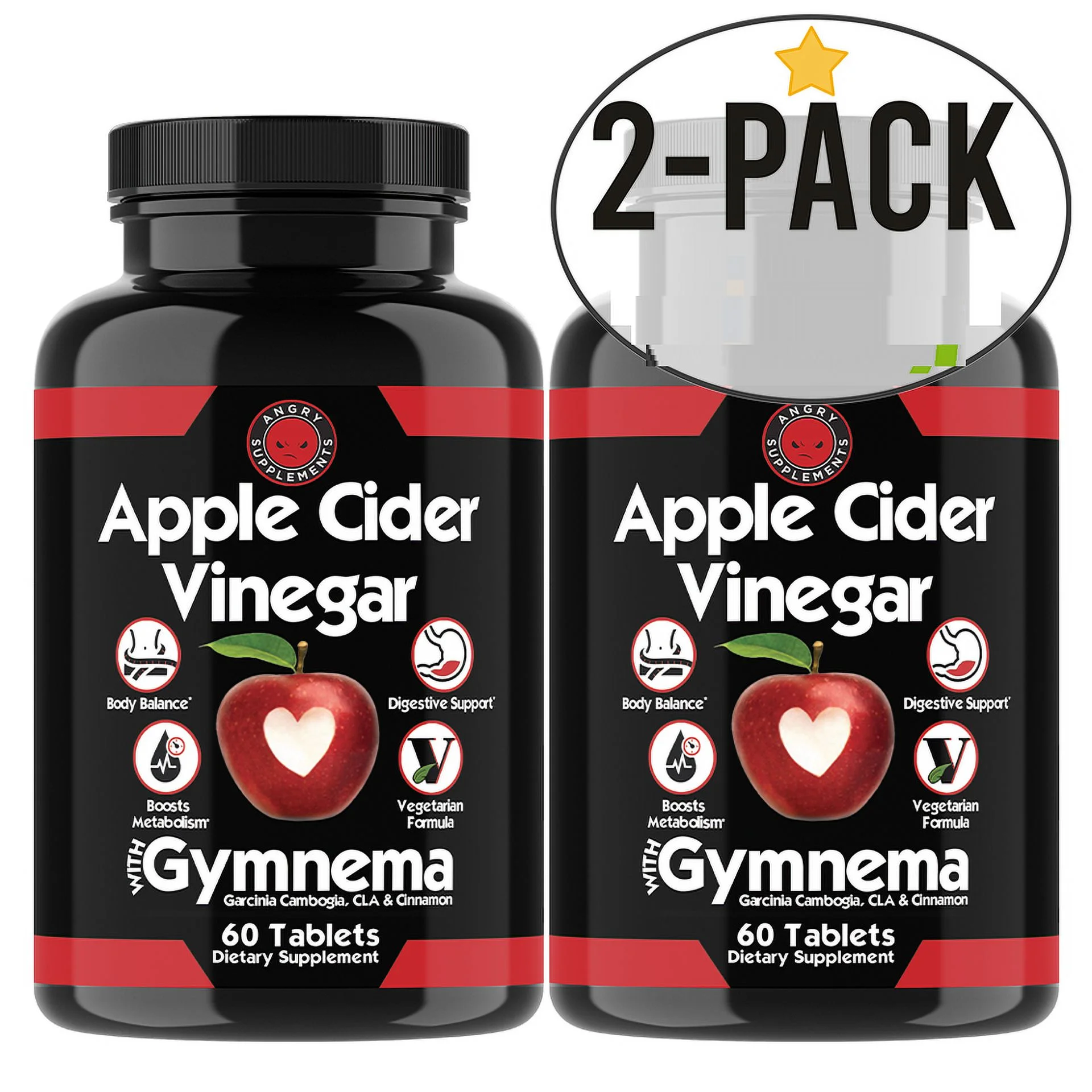 Apple Cider Vinegar Weight Loss Garcinia Cambogia Fat Burner -60 Tablet ( 2 pack)