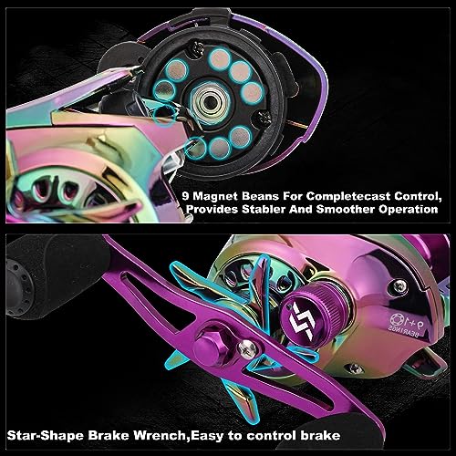 Sougayilang Fishing Rod and Reel Combo, Baitcasting/Spinning Combo, IM7 Graphite Blank Rods with EVA Handle