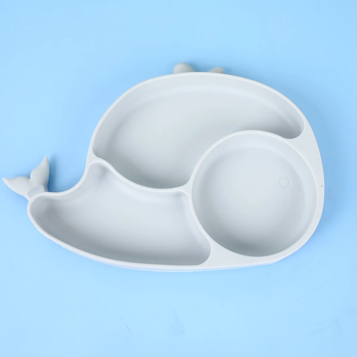 Baby Silicone Plate, Suction Cup Compartment Plate, Food Grade Baby Food Bowl