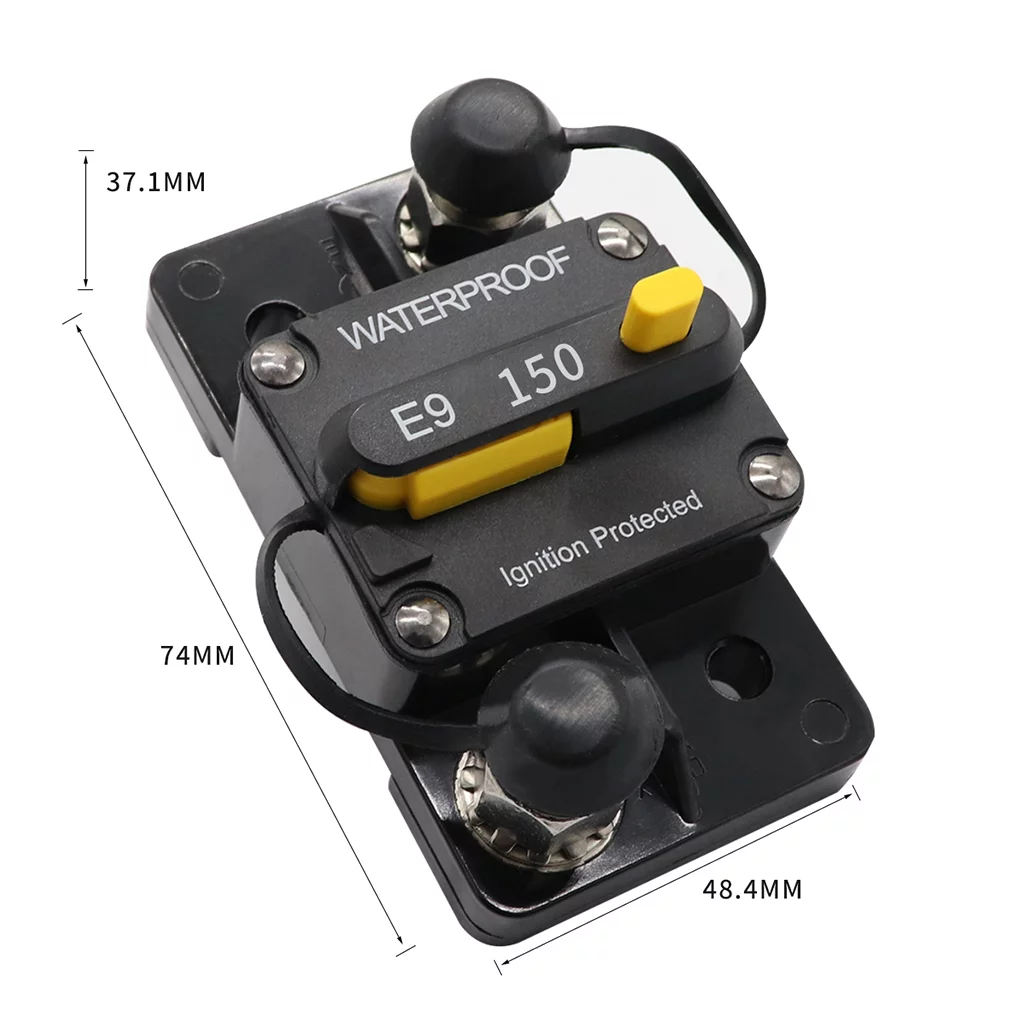 150Amp Circuit Breaker with Manual , Waterproof Holder Inline Breaker Car Marine Boat Stereo Audio System 12V-24VDC