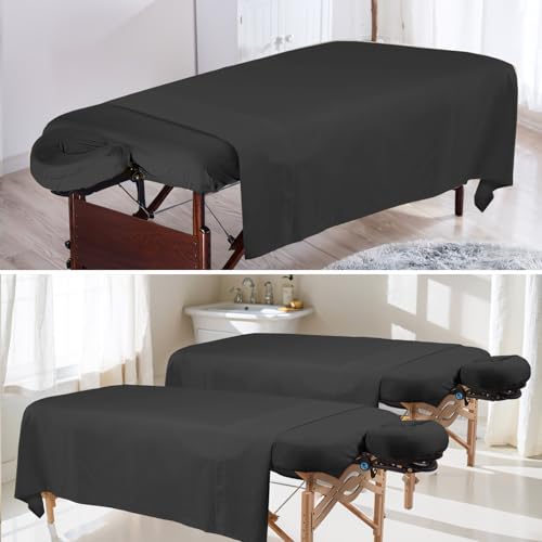 4 Sets Premium Microfiber Massage Table Sheets Set 3 Piece Set Includes Massage Table Cover Fitted Sheet and Fitted Face Rest Cover, White