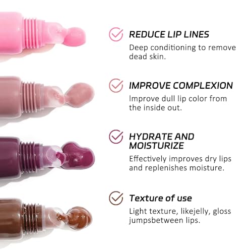 4 PCS Summer Special Lip Butter Balm – Ultra-Hydrating Lip Care with Shea Butter & Olive Oil, Soothes Dry Lips with Natural Tint & Gloss Effect, Lip Plumper Moisture & Light Lip Stain Finish