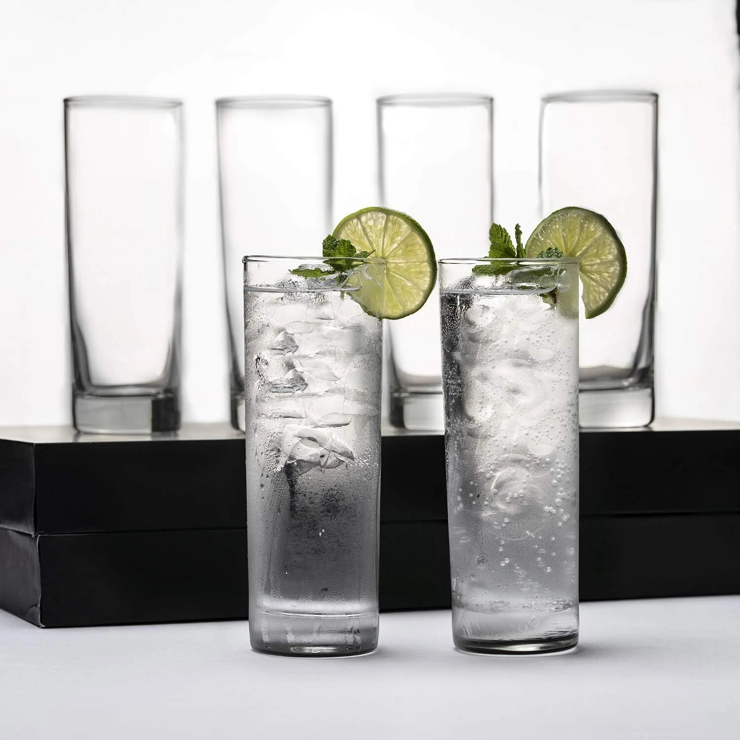 Premium Highball Collins  Glasses - Set of 6 - 12oz/15oz