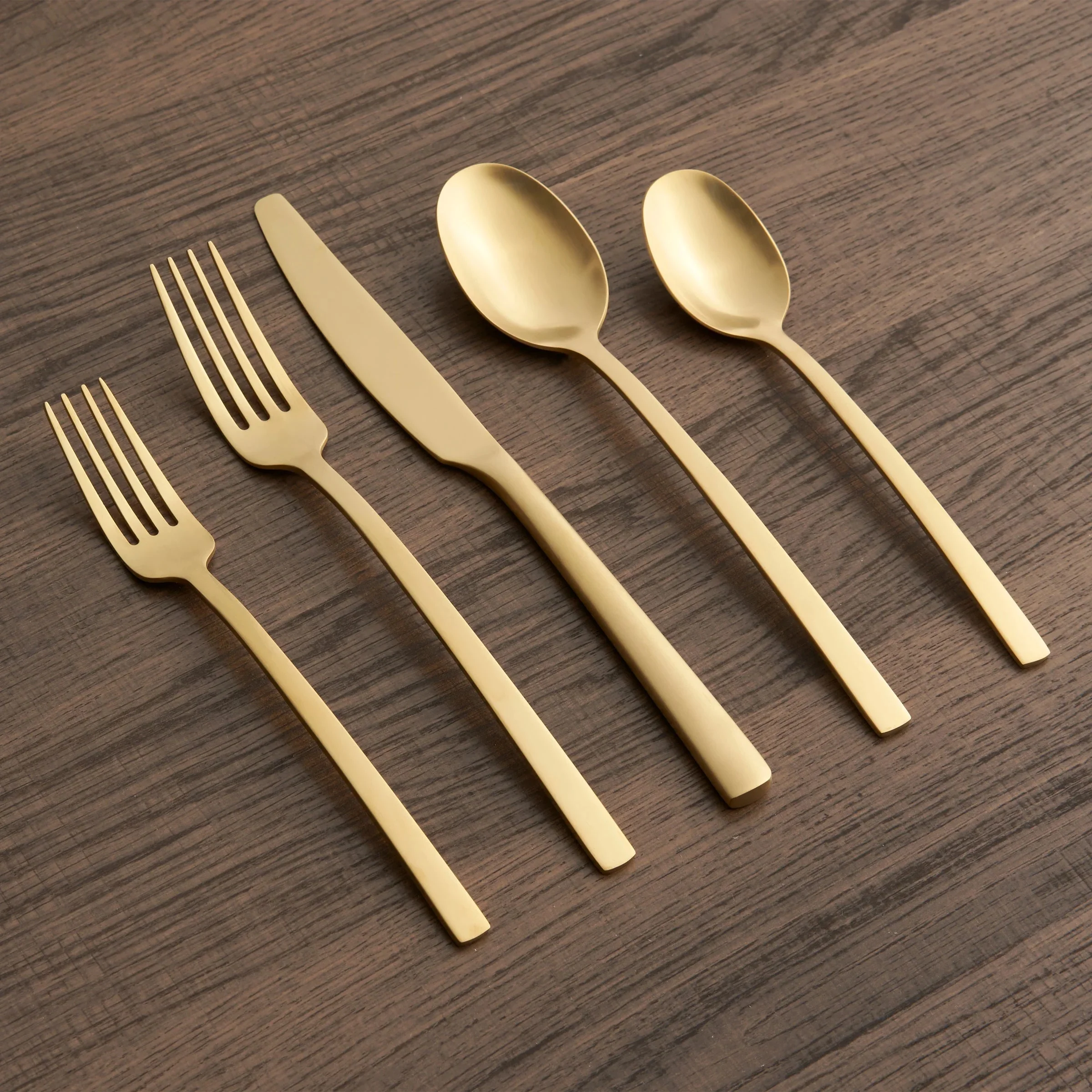 Beacon Gold Satin 45-Piece Flatware Set