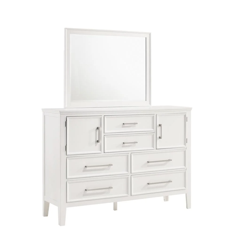 New Classic Furniture Andover Transitional Solid Wood Dresser in White