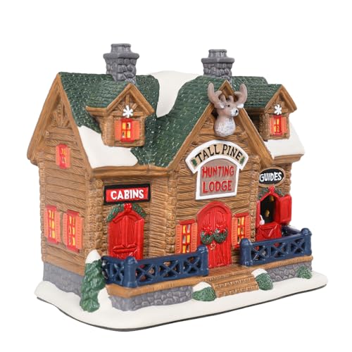 Wonder Solar Gingerbread Christmas Village Ceramic Houses Decorations Indoor 8.5