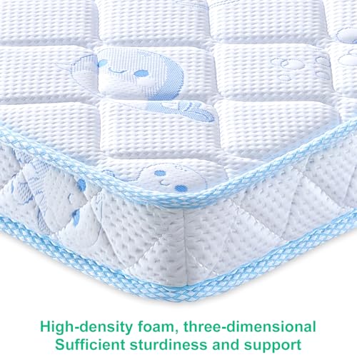 Premium Crib & Toddler Mattress,100% Knitted Fabric, Premium Fleece Surface-Hypoallergenic, 5