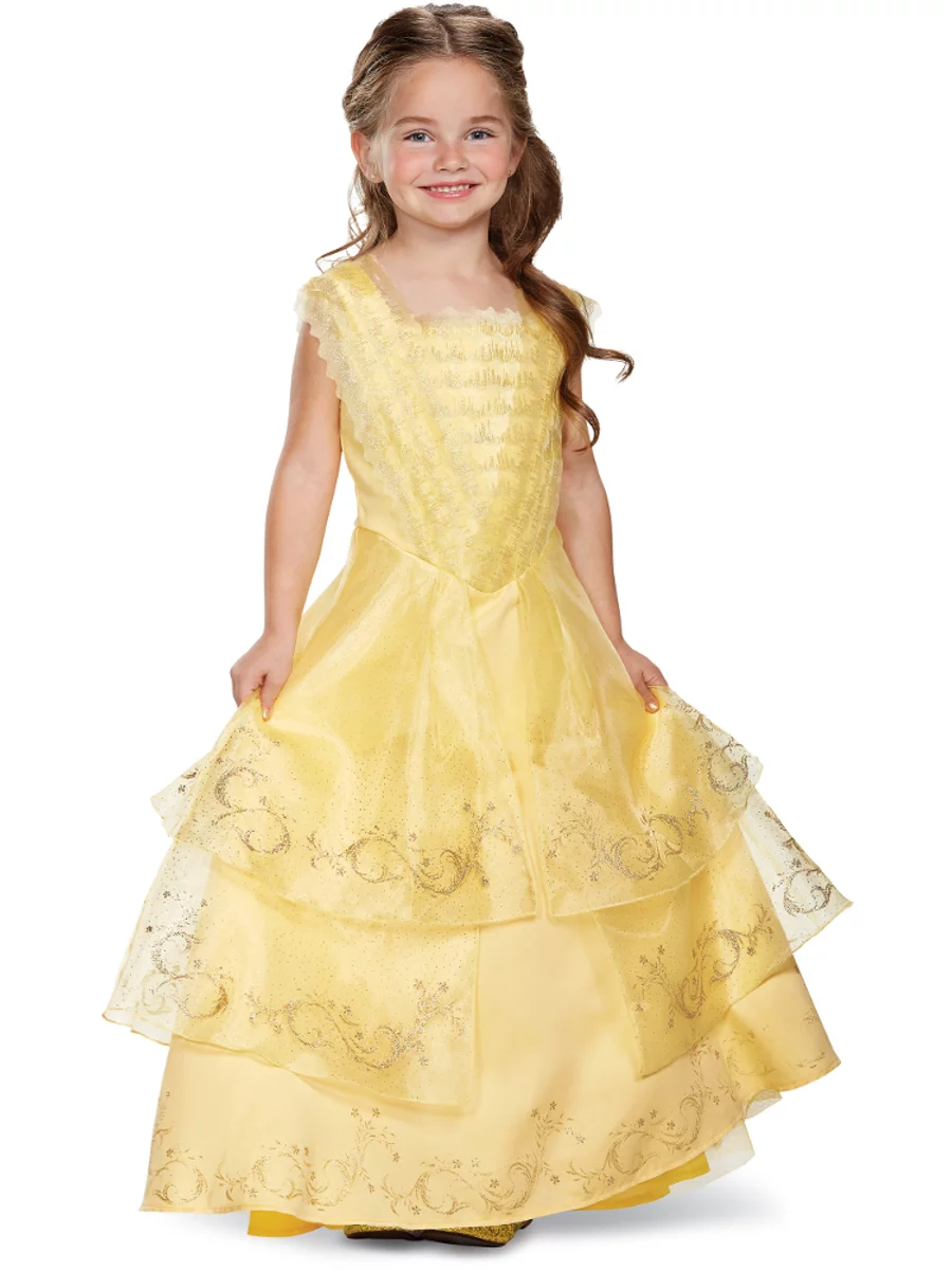 Disney Princess Belle Ball Gown Prestige Girl's Halloween Fancy-Dress Costume for Child, S