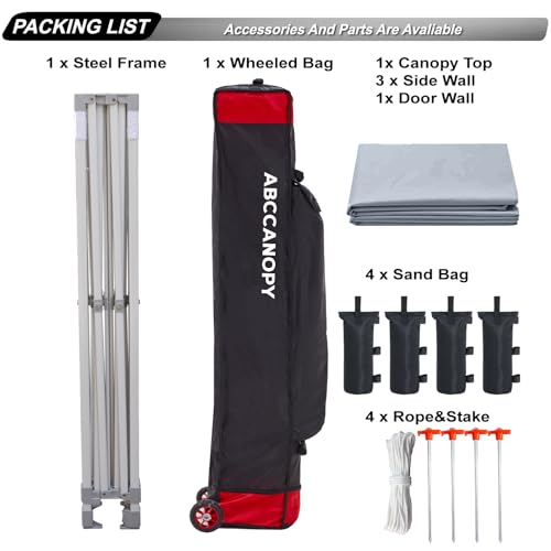 ABCCANOPY Easy Pop Up Canopy Tent with Sidewalls 10x10 Commercial -Series, White