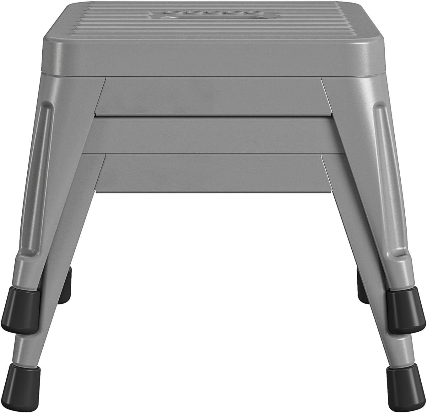 COSCO 1-Step Stackable Steel Step Stool, 2 Pack, Gray