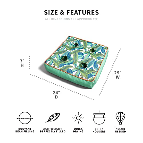 Big Joe Captain's Float No Inflation Needed Pool Lounger, Double Sided Mesh, Quick Draining Fabric