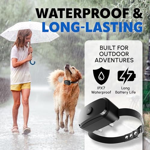 Upgrated GF02 Plus - Customizable GPS Dog Fence with Remote Training, No Subscription Required, Set Up Boundary in 1 Minute with App, Waterproof GPS Dog Collar System, Long Battery Life